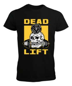 Dead Lift Vücut Geliştirme GYM Bodybuilding Fitness Baskılı Siyah Erkek Tişört