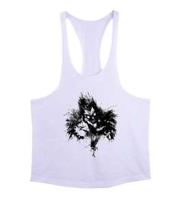 Death Note Anime Ryuk Tasarım Baskılı Beyaz Erkek Tank Top Atlet