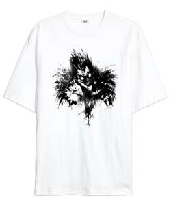 Death Note Anime Ryuk Tasarım Baskılı Beyaz Oversize Unisex Tişört