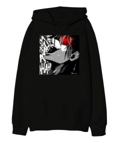 Death Note baskılı oversize hoodie Oversize Unisex Kapüşonlu Sweatshirt