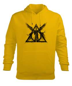  Deathly Hallows Sarı Erkek Kapüşonlu Hoodie Sweatshirt