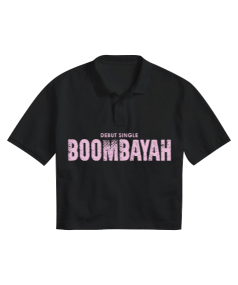 Debut Single Boombayah Baskılı Kadın Crop Polo Yaka Tişört