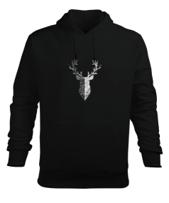 deer Erkek Kapüşonlu Hoodie Sweatshirt