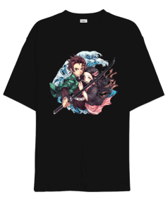 Demon Slayer Anime Baskılı Oversize Unisex Tişört