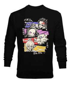 Demon Slayer Anime Tasarım Baskılı Erkek Sweatshirt