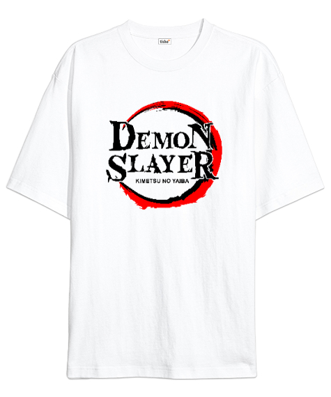 Demon Slayer Blu V1 Beyaz Oversize Unisex Tişört