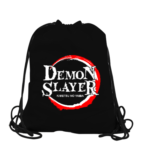 Demon Slayer Blu V1 Siyah Büzgülü Spor Çanta