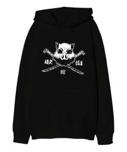 DEMON SLAYER Siyah Oversize Unisex Kapüşonlu Sweatshirt