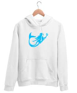 Deniz Kızı - Mermaid - Denizkızı Beyaz Unisex Kapşonlu Sweatshirt