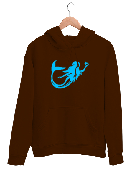 Tisho - Deniz Kızı - Mermaid - Denizkızı Kahverengi Unisex Kapşonlu Sweatshirt