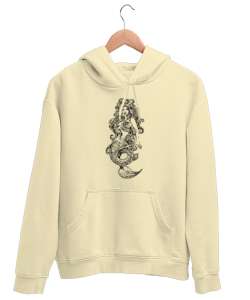 Deniz Kızı - Mermaid - Denizkızı Krem Unisex Kapşonlu Sweatshirt