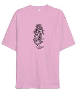 Deniz Kızı - Mermaid - Denizkızı Pembe Oversize Unisex Tişört