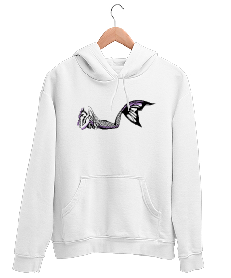 Tisho - Deniz Kızı - Mermaid - Denizkızı V9 Beyaz Unisex Kapşonlu Sweatshirt