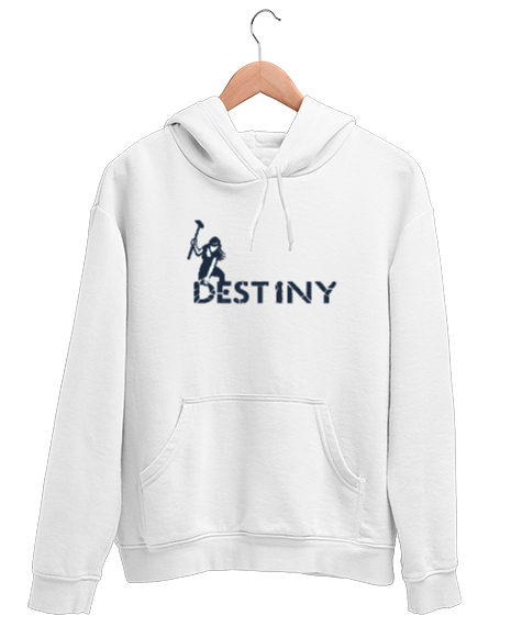 Tisho - destiny graffiti Beyaz Unisex Kapşonlu Sweatshirt