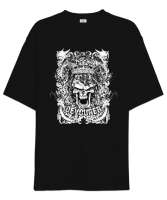 Devil Skull - Kafatası Siyah Oversize Unisex Tişört - Thumbnail