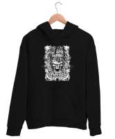 Devil Skull - Kafatası Siyah Unisex Kapşonlu Sweatshirt - Thumbnail