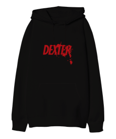 Dexter baskılı Oversize Unisex Kapüşonlu Sweatshirt