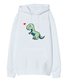 Dino Oversize Unisex Kapüşonlu Sweatshirt