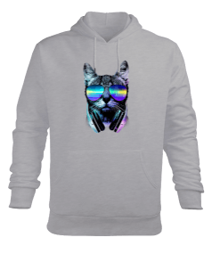 Disco Cat Erkek Kapüşonlu Hoodie Sweatshirt