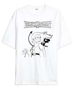 Disenchantment Beyaz Oversize Unisex Tişört