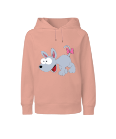 Dişi köpek baskılı kız Çocuk Unisex Hoodie Kapüşonlu