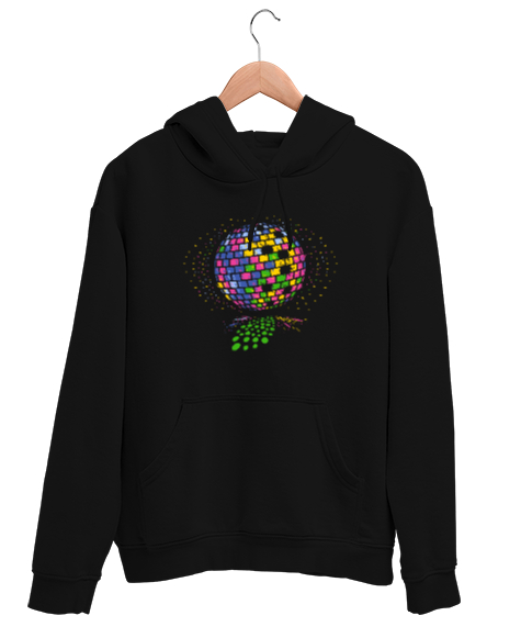 Tisho - Disko Topu - Disco Siyah Unisex Kapşonlu Sweatshirt