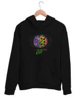 Disko Topu - Disco Siyah Unisex Kapşonlu Sweatshirt - Thumbnail