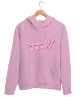 Dismantle the Patriarchy Smash Pembe Unisex Kapşonlu Sweatshirt - Thumbnail