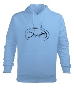 Diver yazılı Erkek Kapüşonlu Hoodie Sweatshirt