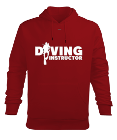 Diving Instructor Red Erkek Kapüşonlu Hoodie Sweatshirt