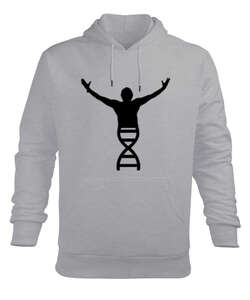 Dna Gri Erkek Kapüşonlu Hoodie Sweatshirt