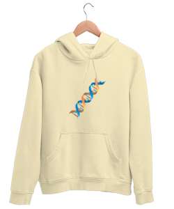 DNA Krem Unisex Kapşonlu Sweatshirt