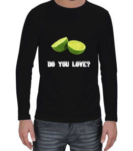 Do you love? desenli Sweat Erkek Uzun Kol