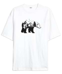 Doğa- Nature - Wild Life Beyaz Oversize Unisex Tişört