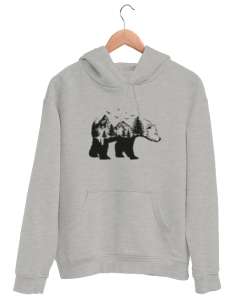 Doğa- Nature - Wild Life Gri Unisex Kapşonlu Sweatshirt