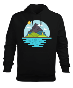 DOĞAYI SEVİYORUM Erkek Kapüşonlu Hoodie Sweatshirt