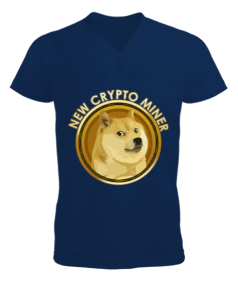 Dogecoin Erkek Kısa Kol V Yaka Tişört