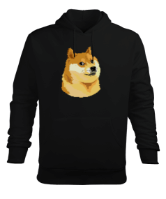 dogepixel v1H Black Erkek Kapüşonlu Hoodie Sweatshirt