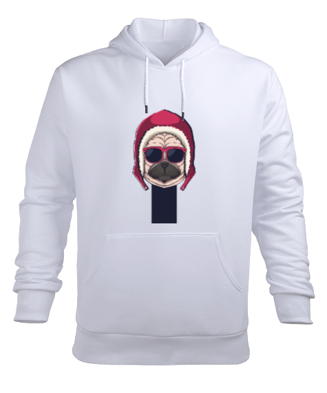 DOGS Beyaz Erkek Kapüşonlu Hoodie Sweatshirt