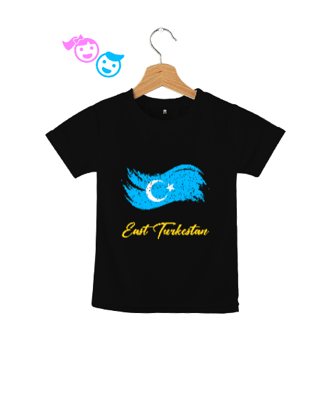 Tisho - Doğu Türkistan,Uyghur,East Turkestan. Siyah Çocuk Unisex