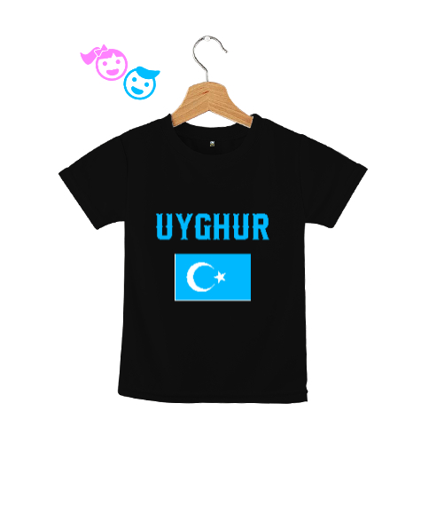 Tisho - Doğu Türkistan,Uyghur,East Turkestan. Siyah Çocuk Unisex