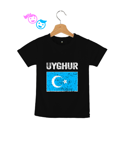 Tisho - Doğu Türkistan,Uyghur,East Turkestan. Siyah Çocuk Unisex