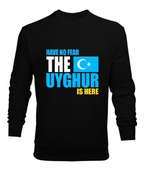 Tisho - Doğu Türkistan,Uyghur,East Turkestan. Siyah Erkek Sweatshirt