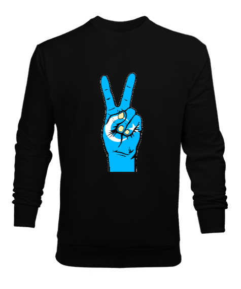 Tisho - Doğu Türkistan,Uyghur,East Turkestan. Siyah Erkek Sweatshirt