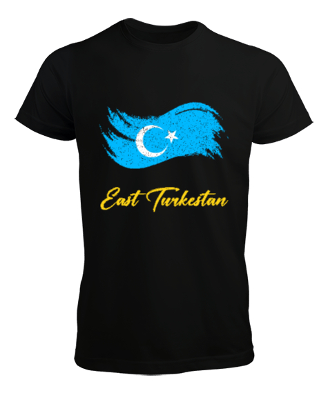 Tisho - Doğu Türkistan,Uyghur,East Turkestan. Siyah Erkek Tişört
