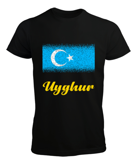 Tisho - Doğu Türkistan,Uyghur,East Turkestan. Siyah Erkek Tişört