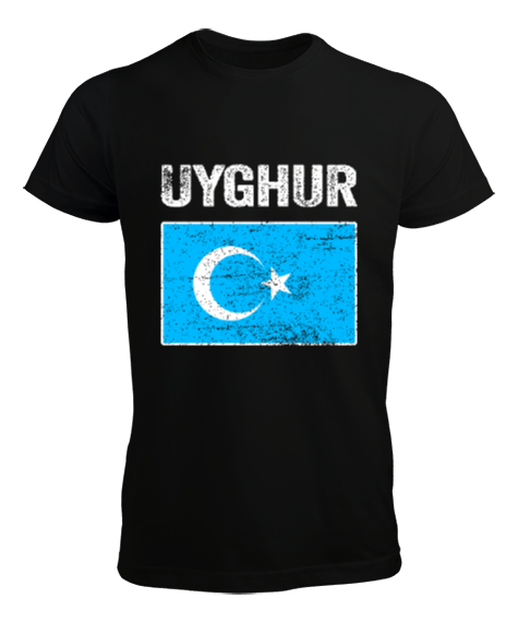 Tisho - Doğu Türkistan,Uyghur,East Turkestan. Siyah Erkek Tişört