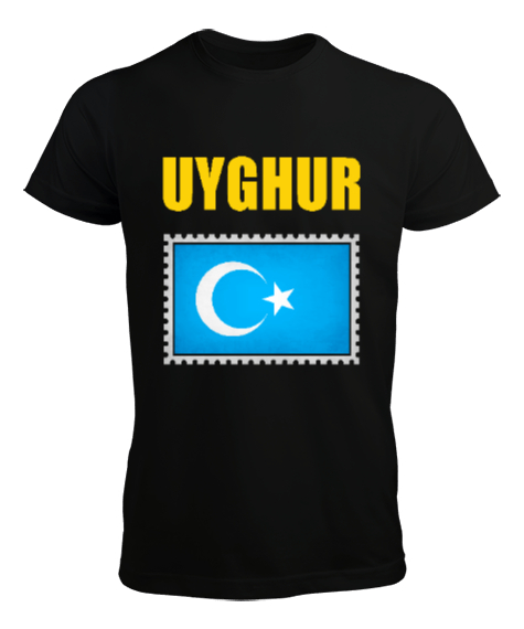 Tisho - Doğu Türkistan,Uyghur,East Turkestan. Siyah Erkek Tişört