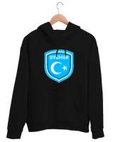 Doğu Türkistan,Uyghur,East Turkestan. Siyah Unisex Kapşonlu Sweatshirt - Thumbnail