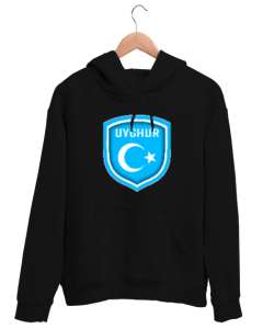 Doğu Türkistan,Uyghur,East Turkestan. Siyah Unisex Kapşonlu Sweatshirt